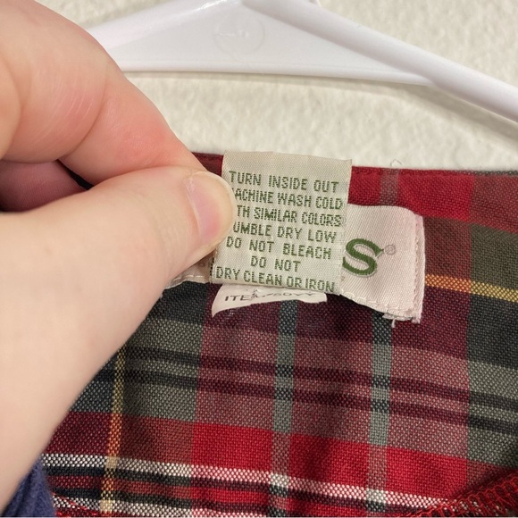 Orvis Vintage Embroidered Christmas Sweater - Blue/Red Plaid - Small - Picture 5 of 9